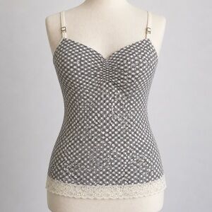 Y2K Girly, Conquette Lace Trim Cami Tank, Vintage LEI Juniors M